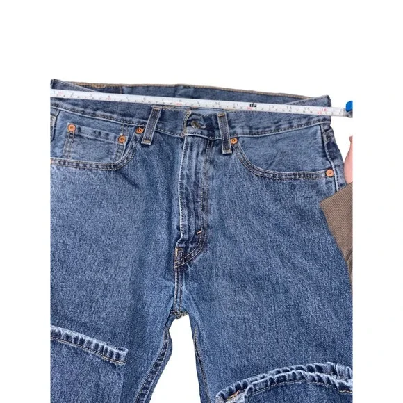 Levi's 505 Mens Denim Blue Jeans 32x30 Regular Fit Medium Wash 100% Cotton - Picture 5 of 11